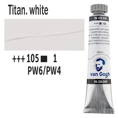 Talens Van Gogh olajfesték, 20 ml - 105, titanium white