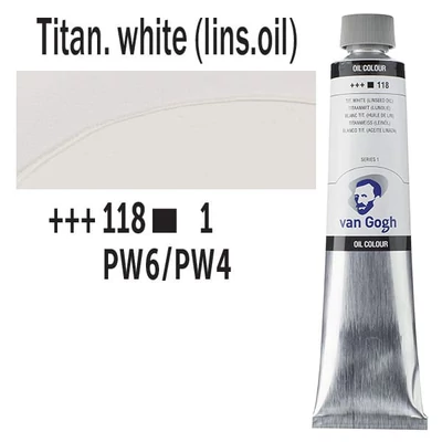 Talens Van Gogh olajfesték, 200 ml - 118, titanium white (linseed oil)
