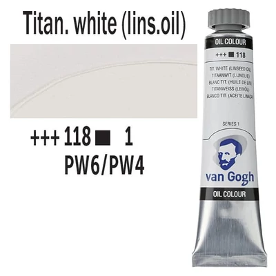 Talens Van Gogh olajfesték, 20 ml - 118, titanium white (linseed oil)