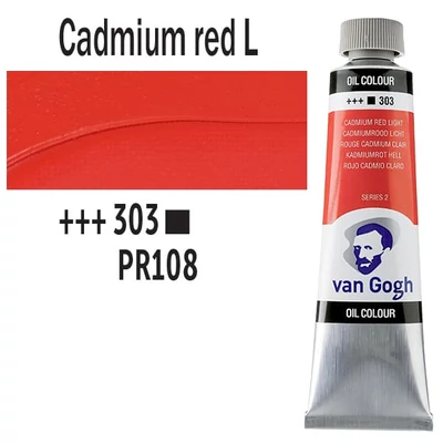 Talens Van Gogh olajfesték, 40 ml - 303, cadmium red light