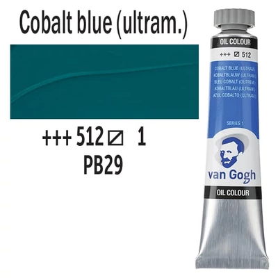 Talens Van Gogh olajfesték, 20 ml - 512, cobalt blue (ultramarine)