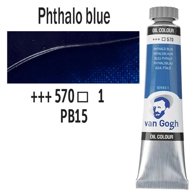 Talens Van Gogh olajfesték, 20 ml - 570, phthalo blue