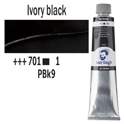 Talens Van Gogh olajfesték, 200 ml - 701, ivory black