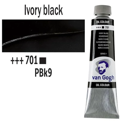 Talens Van Gogh olajfesték, 40 ml - 701, ivory black
