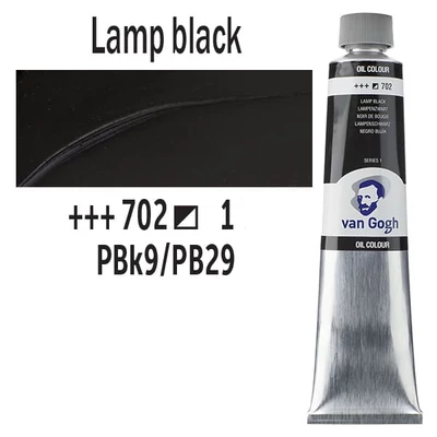 Talens Van Gogh olajfesték, 200 ml - 702, lamp black