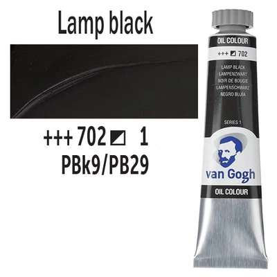 Talens Van Gogh olajfesték, 20 ml - 702, lamp black
