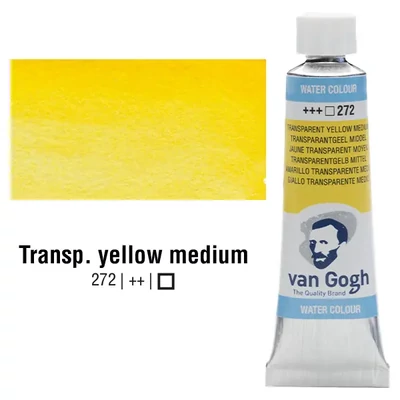 Talens Van Gogh tubusos akvarellfesték, 10 ml - 272, transparent yellow medium
