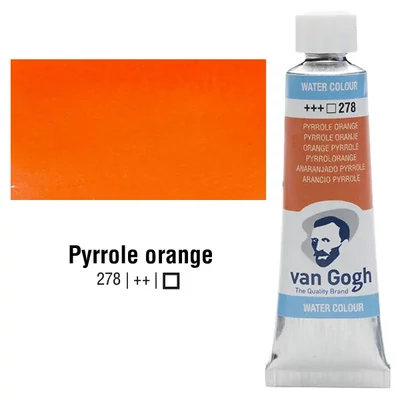 Talens Van Gogh tubusos akvarellfesték, 10 ml - 278, pyrrole orange
