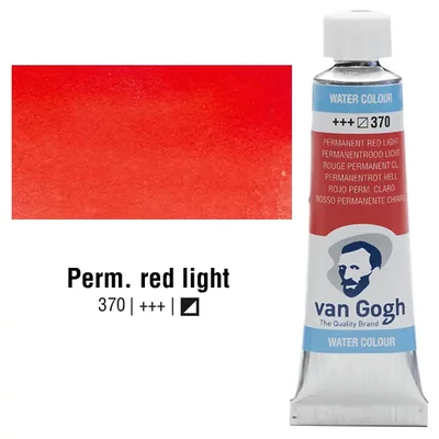 Talens Van Gogh tubusos akvarellfesték, 10 ml - 370, permanent red light