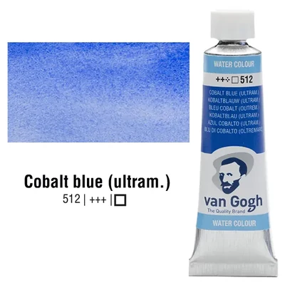 Talens Van Gogh tubusos akvarellfesték, 10 ml - 512, cobalt blue (ultramarine)