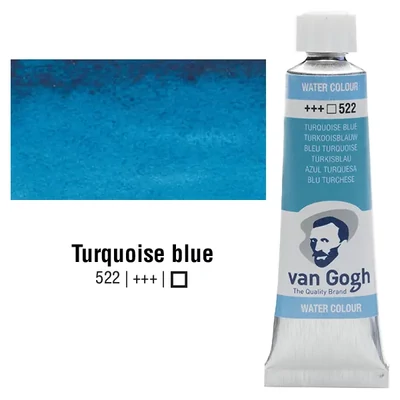 Talens Van Gogh tubusos akvarellfesték, 10 ml - 522, turquoise blue