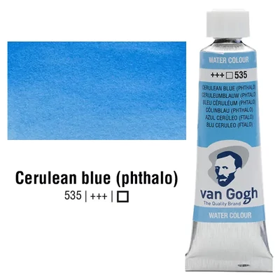 Talens Van Gogh tubusos akvarellfesték, 10 ml - 535, cerulean blue (phthalo)