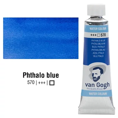 Talens Van Gogh tubusos akvarellfesték, 10 ml - 570, phthalo blue