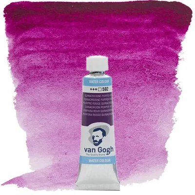 Talens Van Gogh tubusos akvarellfesték, 10 ml - 592, quinacridone purple red