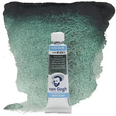 Talens Van Gogh tubusos akvarellfesték, 10 ml - 630, dusk green, granuláló