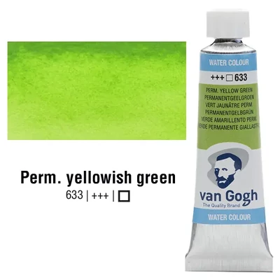 Talens Van Gogh tubusos akvarellfesték, 10 ml - 633, permanent yellowish green