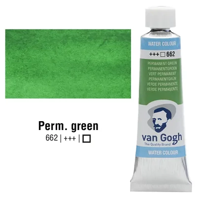 Talens Van Gogh tubusos akvarellfesték, 10 ml - 662, permanent green