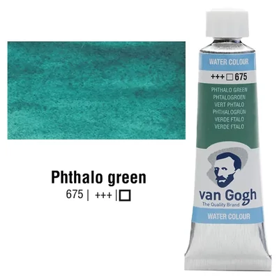Talens Van Gogh tubusos akvarellfesték, 10 ml - 675, phthalo green