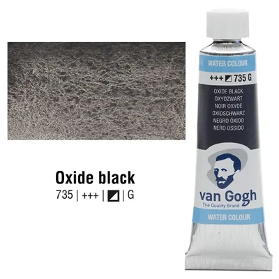 Talens Van Gogh tubusos akvarellfesték, 10 ml - 735, oxide black, granuláló