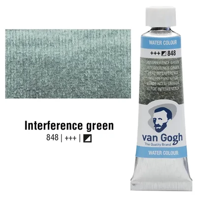 Talens Van Gogh tubusos akvarellfesték, 10 ml - 848, interference green