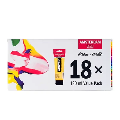 Talens Amsterdam akrilfesték készlet - 18x120 ml