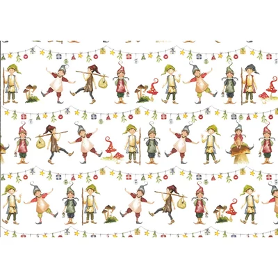Tassotti decoupage papír - manók, gombák és karácsonyi fantázia