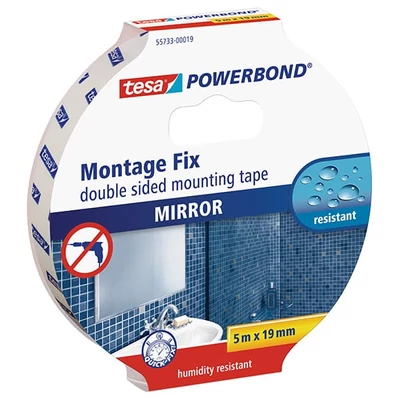 Tesa 55733 Powerbond kétoldalas montázsszalag, tükörragasztó, 19 mm x 5 m
