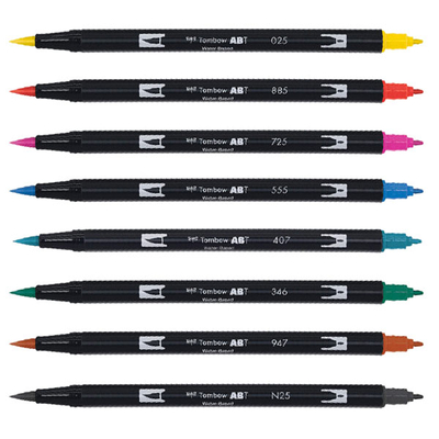 Tombow abt dual brush pen kétvégű filctoll - különféle színekben