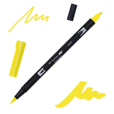 Tombow abt dual brush pen kétvégű filctoll - 055, process yellow