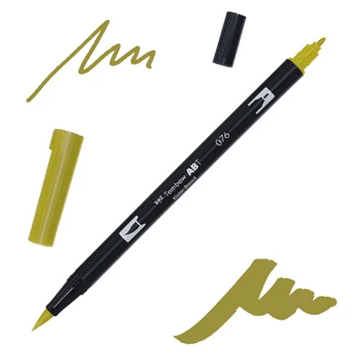 Tombow abt dual brush pen kétvégű filctoll - 076, green ochre