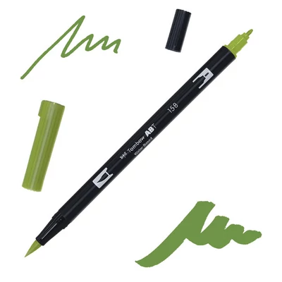 Tombow abt dual brush pen kétvégű filctoll - 158, dark olive
