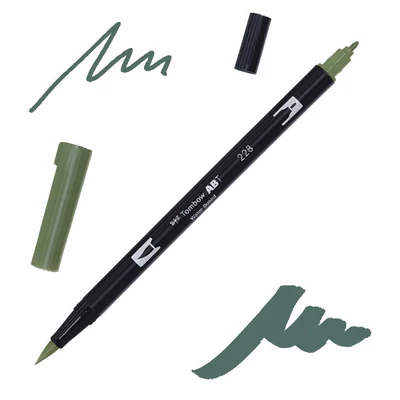 Tombow abt dual brush pen kétvégű filctoll - 228, grey green