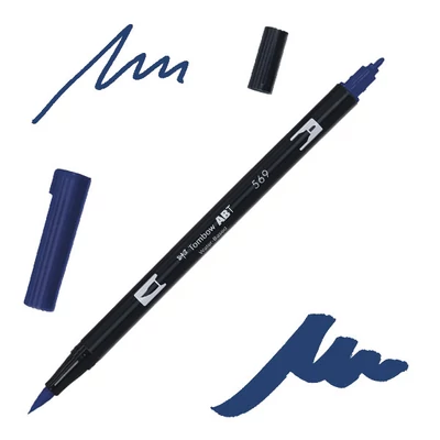 Tombow abt dual brush pen kétvégű filctoll - 569, jet blue