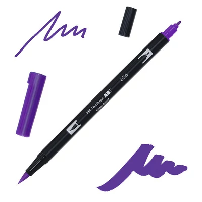 Tombow abt dual brush pen kétvégű filctoll - 636, imperial purple