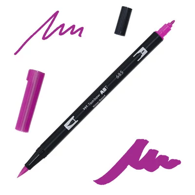 Tombow abt dual brush pen kétvégű filctoll - 685, deep magenta