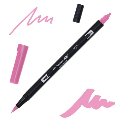 Tombow abt dual brush pen kétvégű filctoll - 703, pink rose