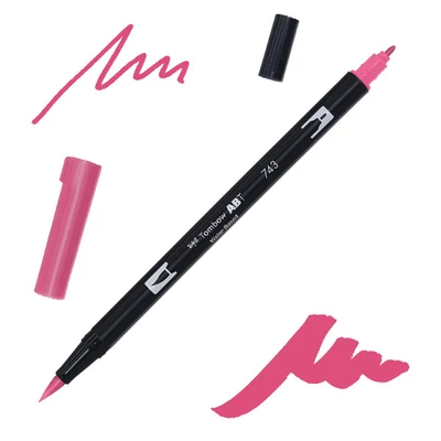 Tombow abt dual brush pen kétvégű filctoll - 743, hot pink