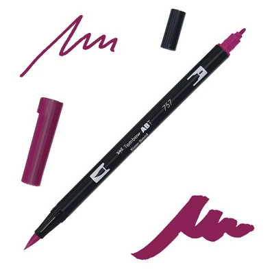 Tombow abt dual brush pen kétvégű filctoll - 757, port red