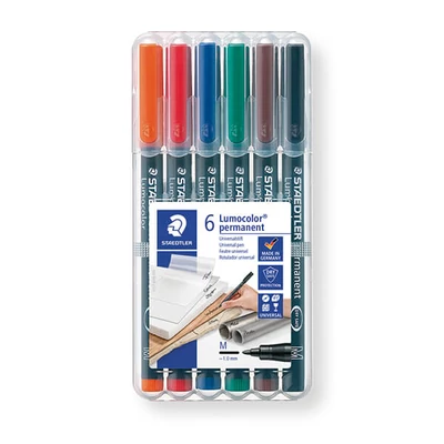 Alkoholos marker készlet, Staedtler, Lumocolor, 1mm - 6db