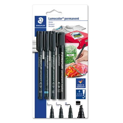 Alkoholos marker készlet, Staedtler, Lumocolor - 4 vastagság