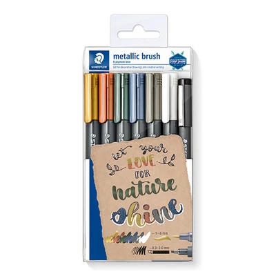 Ecsetfilc készlet, Staedtler, Design Journey, metál, 1-6mm - 6db