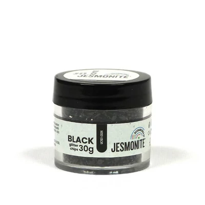 Jesmonite Glitter Chips üveggranulátum, 30 g - fekete