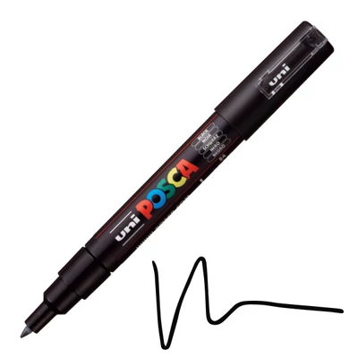UNI POSCA PC-1M filctoll 0,7-1 mm - 24, fekete