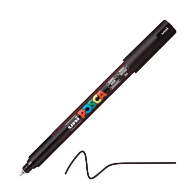 UNI POSCA PC-1MR tűfilc, 0,7 mm - 24, fekete