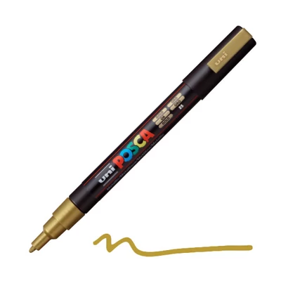 UNI POSCA PC-3M filctoll, 0,9-1,3 mm - 25, arany