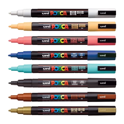 UNI POSCA PC-3M filctoll, 0,9-1,3 mm - különféle színekben