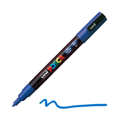 UNI POSCA PC-3M filctoll, 0,9-1,3 mm - 33, kék
