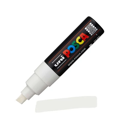 UNI POSCA PC-8K filctoll, 8 mm - 1, fehér