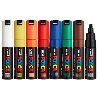 UNI POSCA PC-8K filctoll, 8 mm - különféle színekben