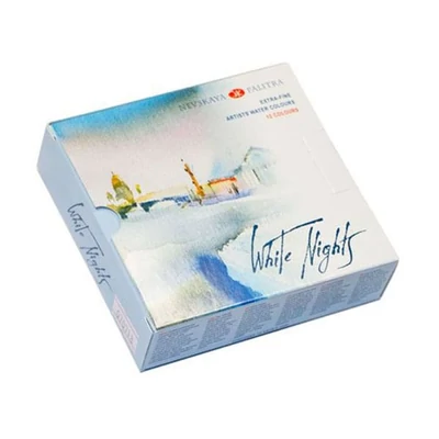 White Nights akvarellfesték készlet - 12 db, műanyag dobozban